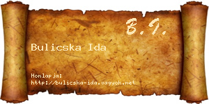 Bulicska Ida névjegykártya
